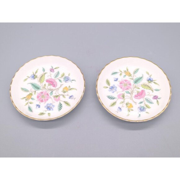 Pair of Minton Bone China Haddon Hall Coaster Trinket Dishes - Picture 1 of 5